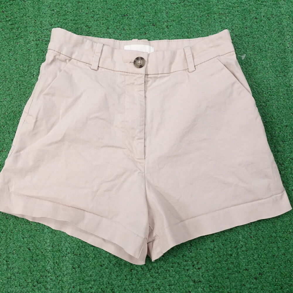 H&M PALE PINK FLAT FRONT SHORTS WOMENS SIZE 2